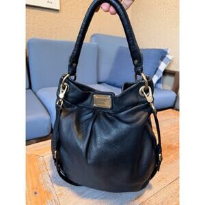 Original Marc by Marc Jacobs Q Hillier Hobo Pebble Leather Shoulder Bag Black